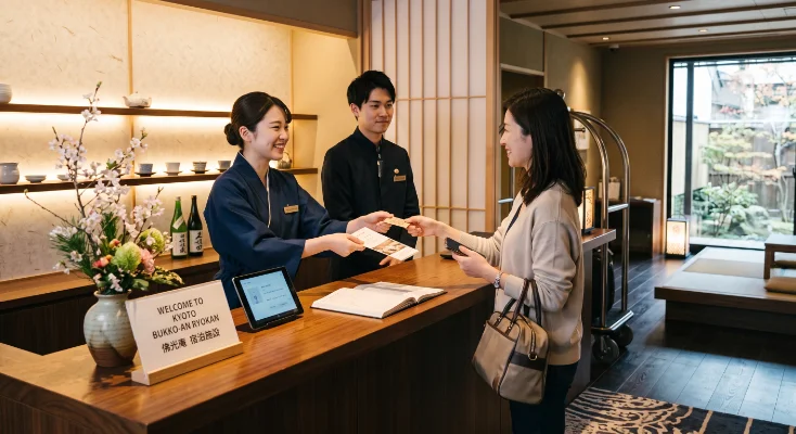 宿泊施設のフロント